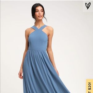 Slate Blue Bridesmaid Maxi Dress - Lulus